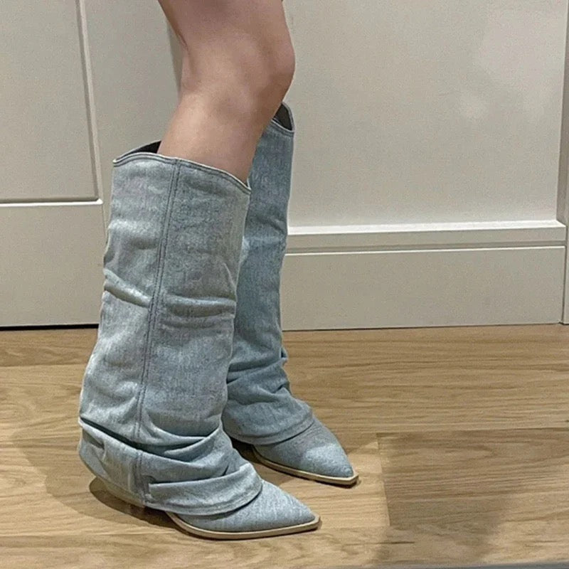 Denim Boots